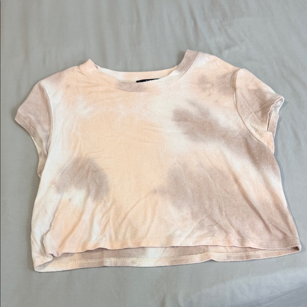 Lulu's Soft Pink Tie-Dye Crop Top